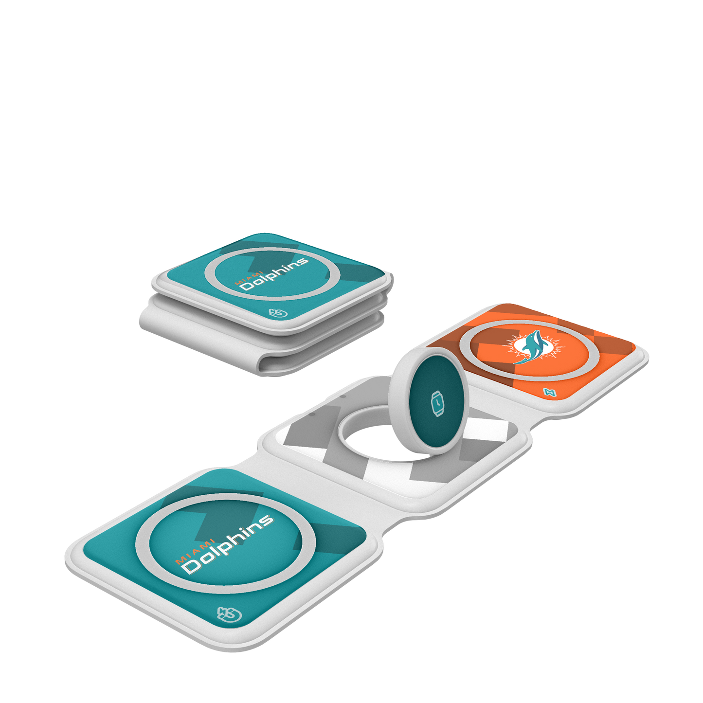 Miami Dolphins Color Block Foldable 3 in 1 Charger