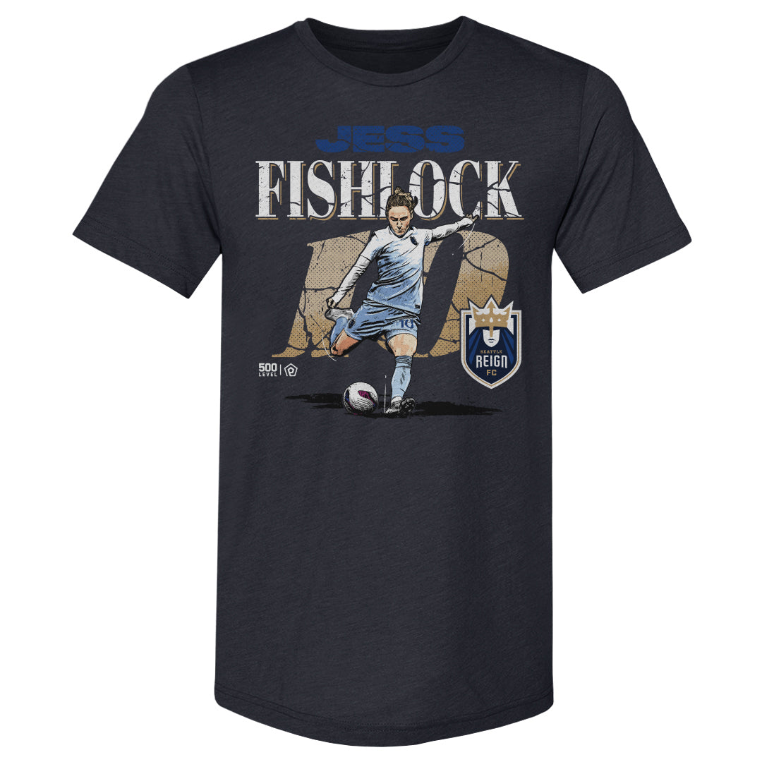 Jess Fishlock Seattle Reign FC Cracked Number WHT
