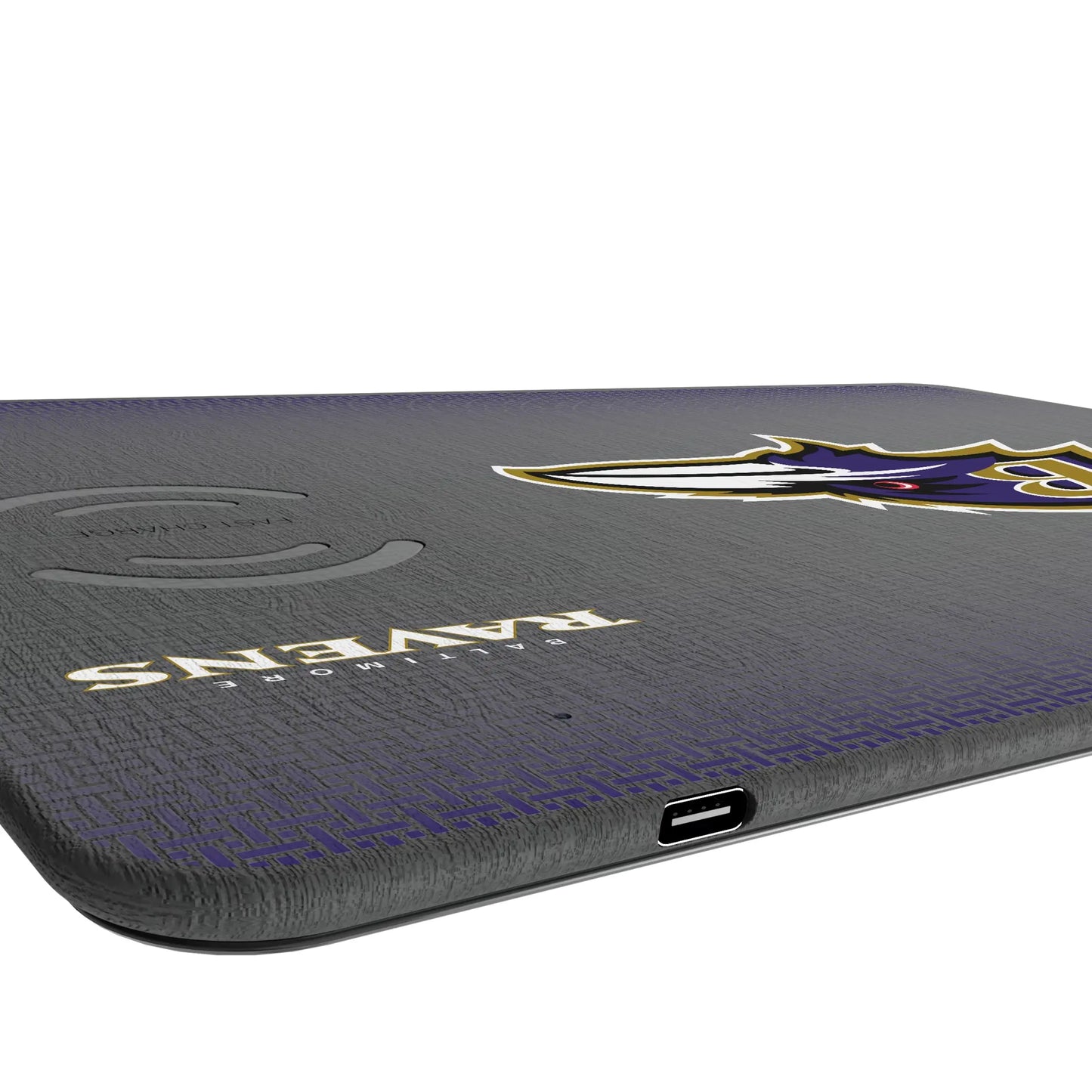 Baltimore Ravens Linen 15-Watt Wireless Charger and Mouse Pad