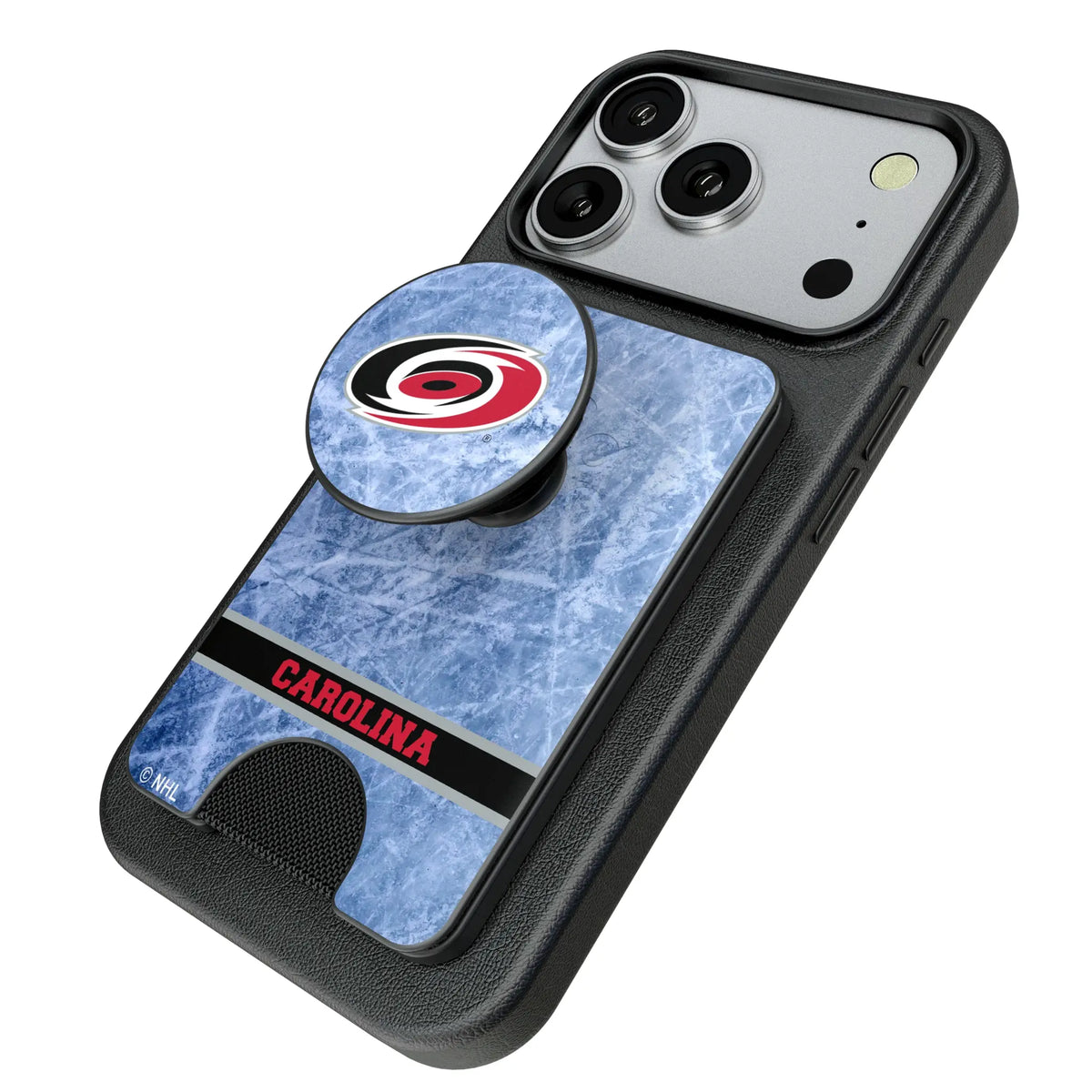 Carolina Hurricanes Ice Wordmark PopSockets MagSafe-Compatible PopWallet+
