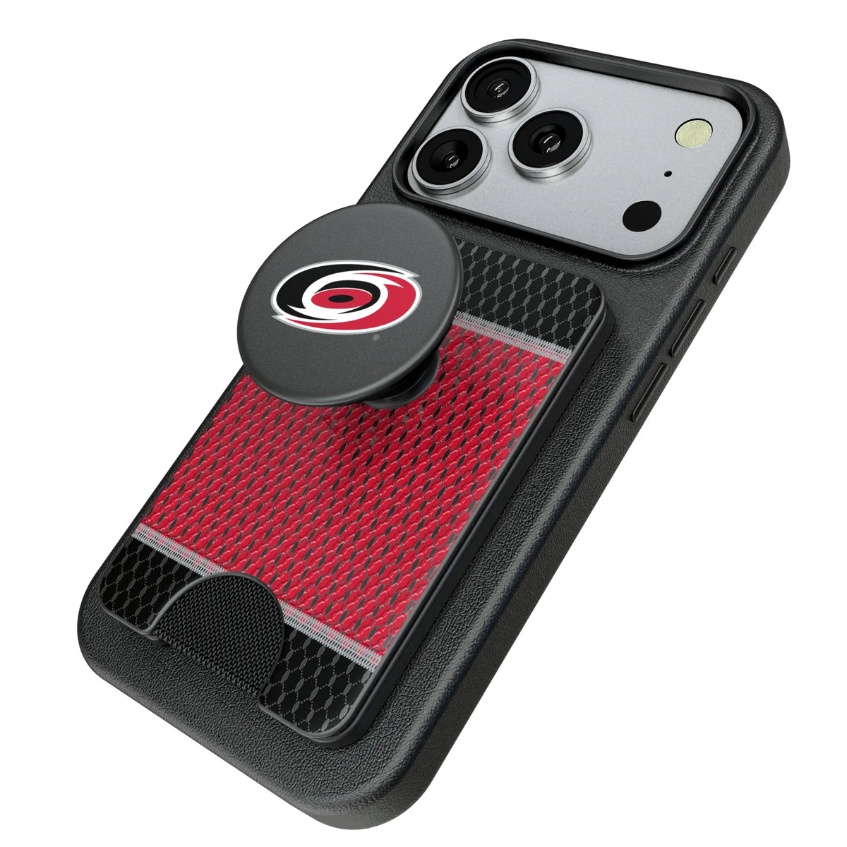 Carolina Hurricanes Mesh PopSockets MagSafe-Compatible PopWallet+