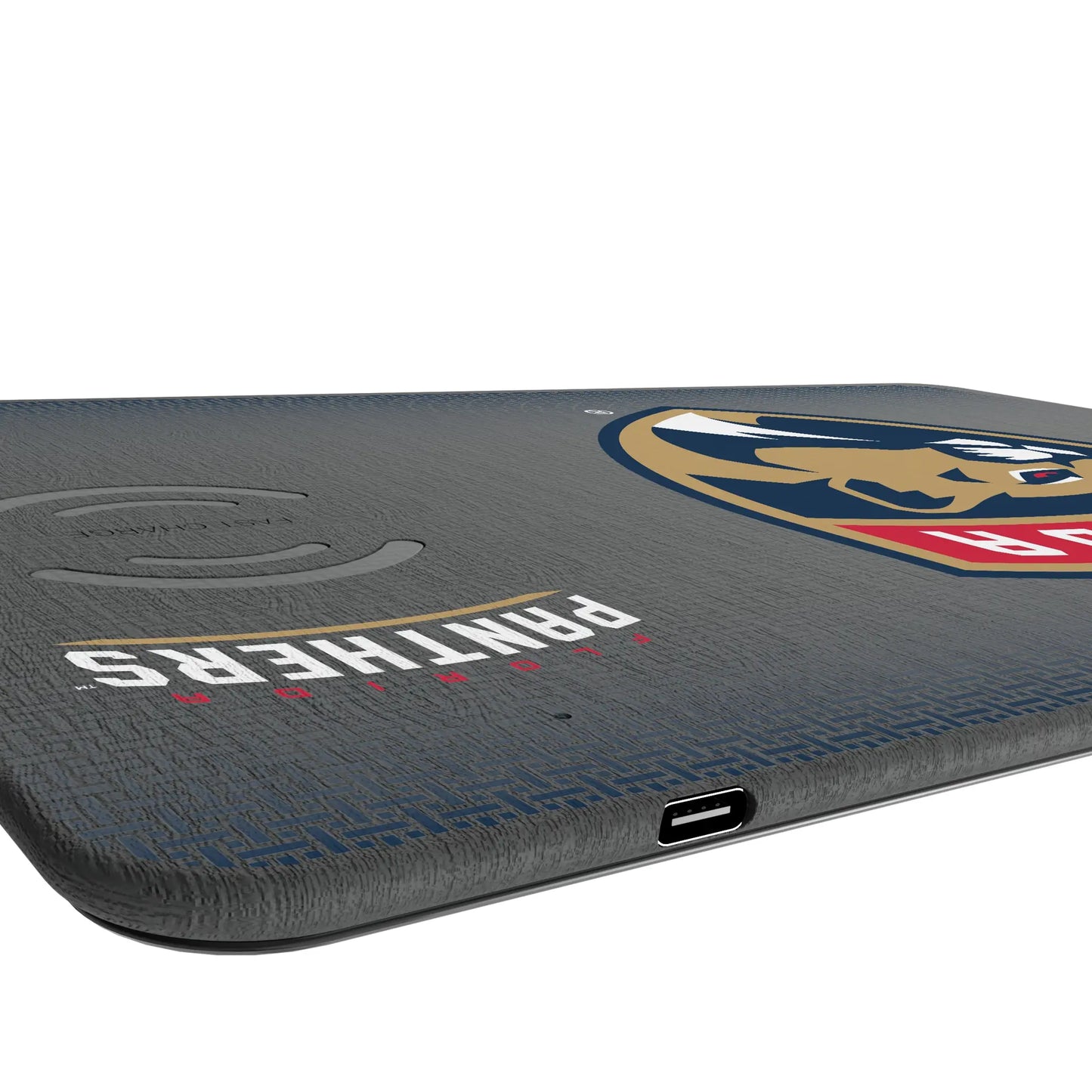 Florida Panthers Linen 15-Watt Wireless Charger and Mouse Pad
