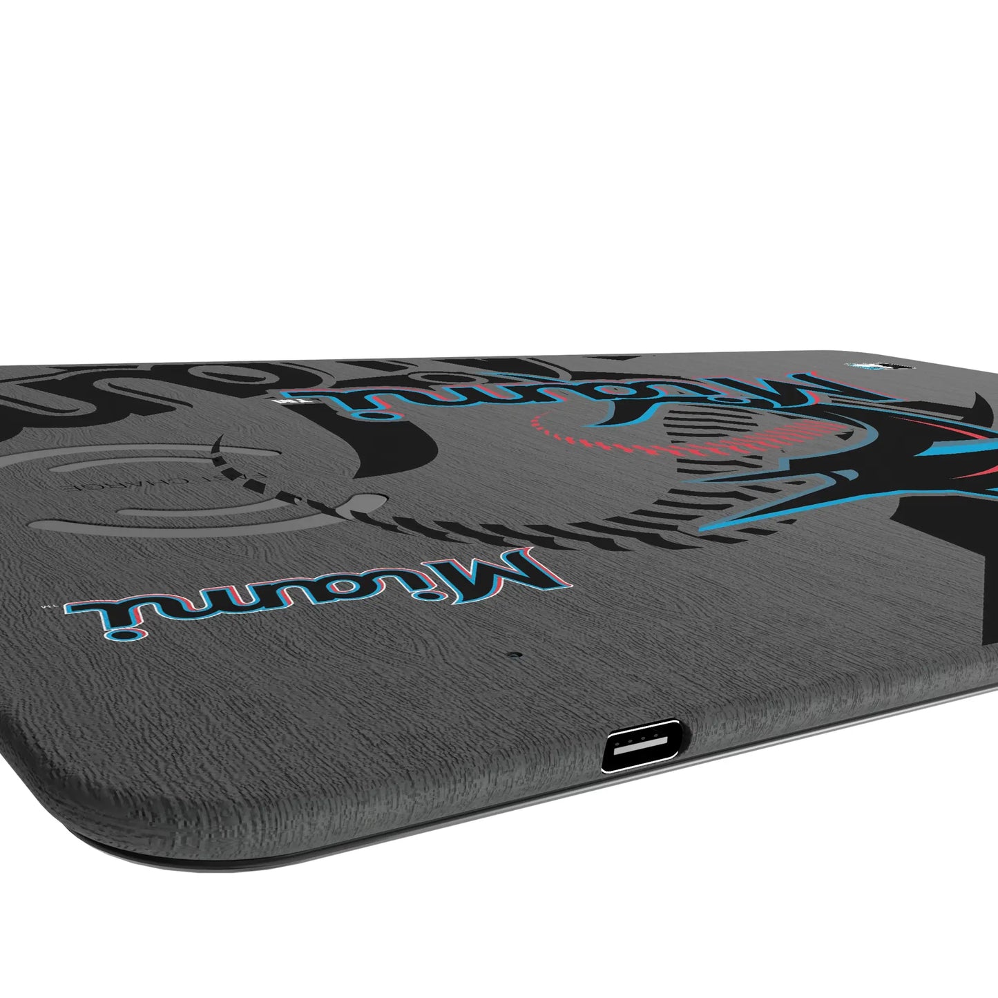 Miami Marlins Monocolor Tilt 15-Watt Wireless Charger and Mouse Pad
