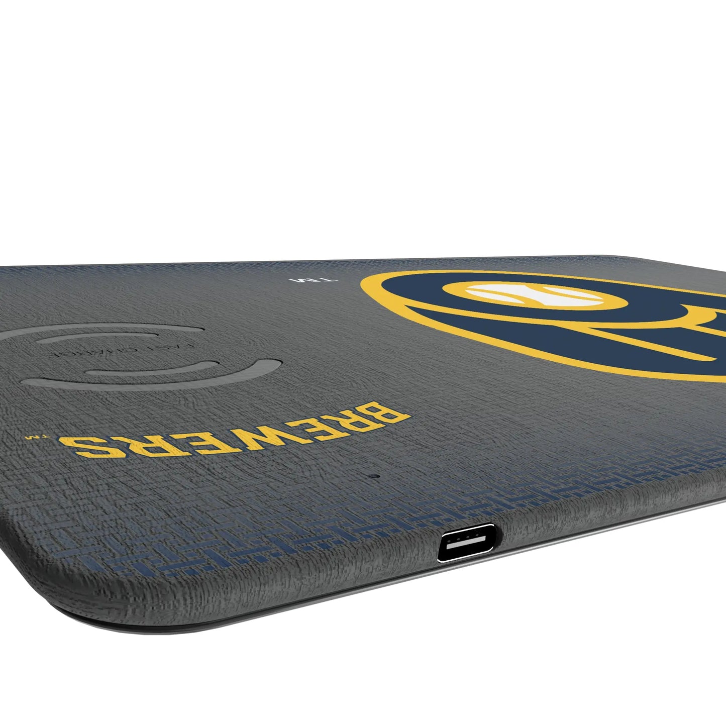 Milwaukee Brewers Linen 15-Watt Wireless Charger and Mouse Pad
