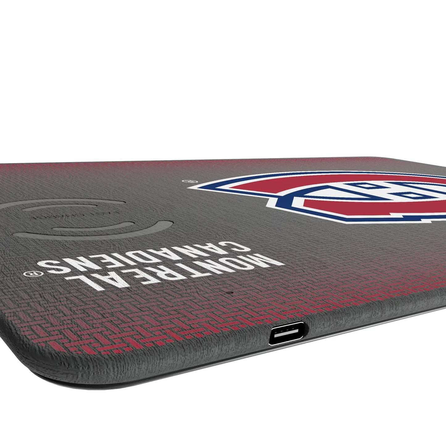 Montreal Canadiens Linen 15-Watt Wireless Charger and Mouse Pad