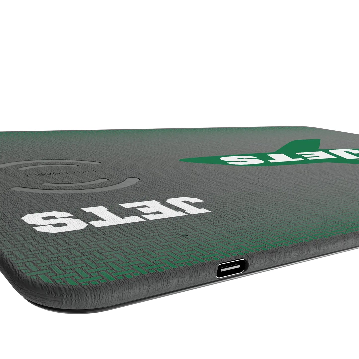 New York Jets 1963 Historic Collection Linen 15-Watt Wireless Charger and Mouse Pad