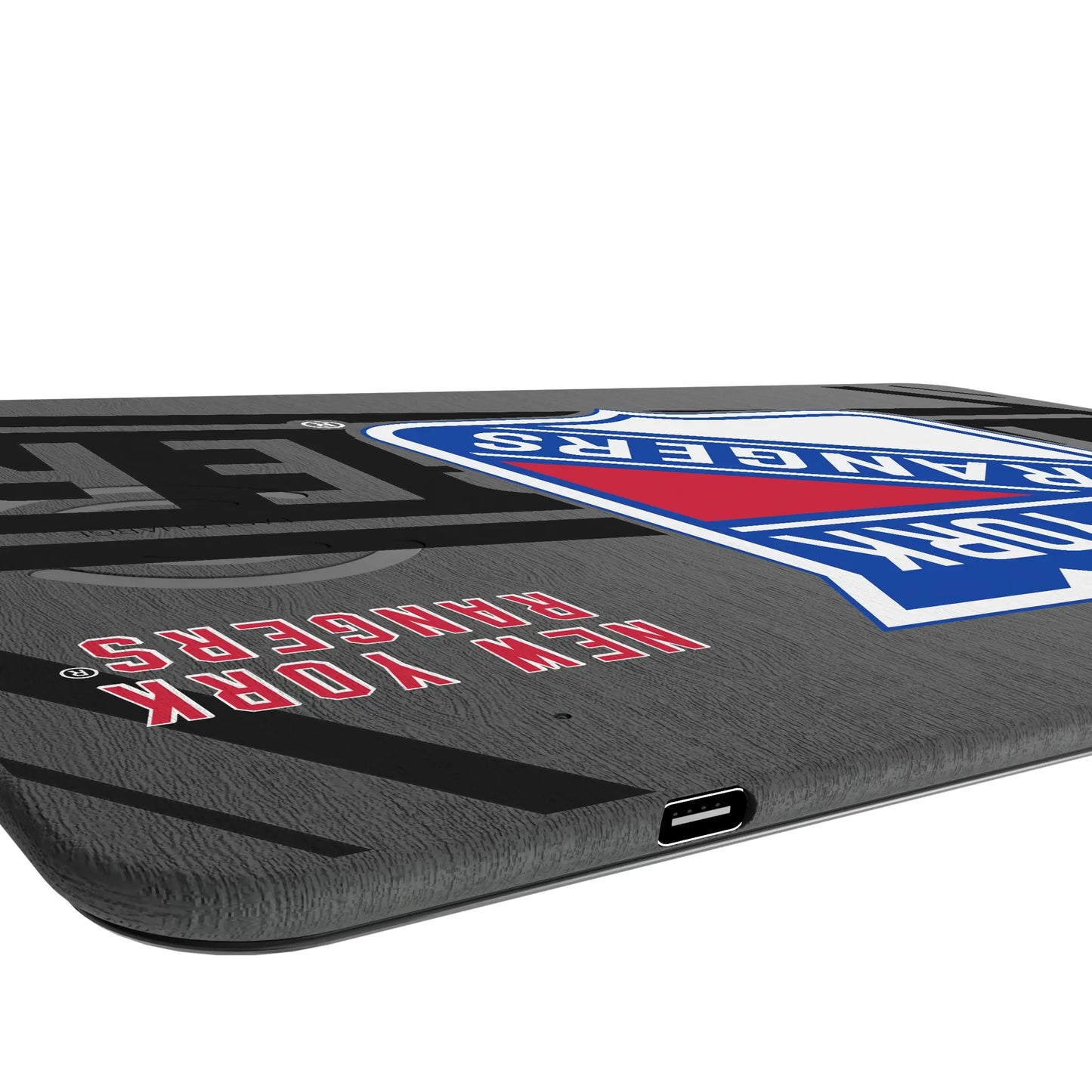 New York Rangers Monocolor Tilt 15-Watt Wireless Charger and Mouse Pad