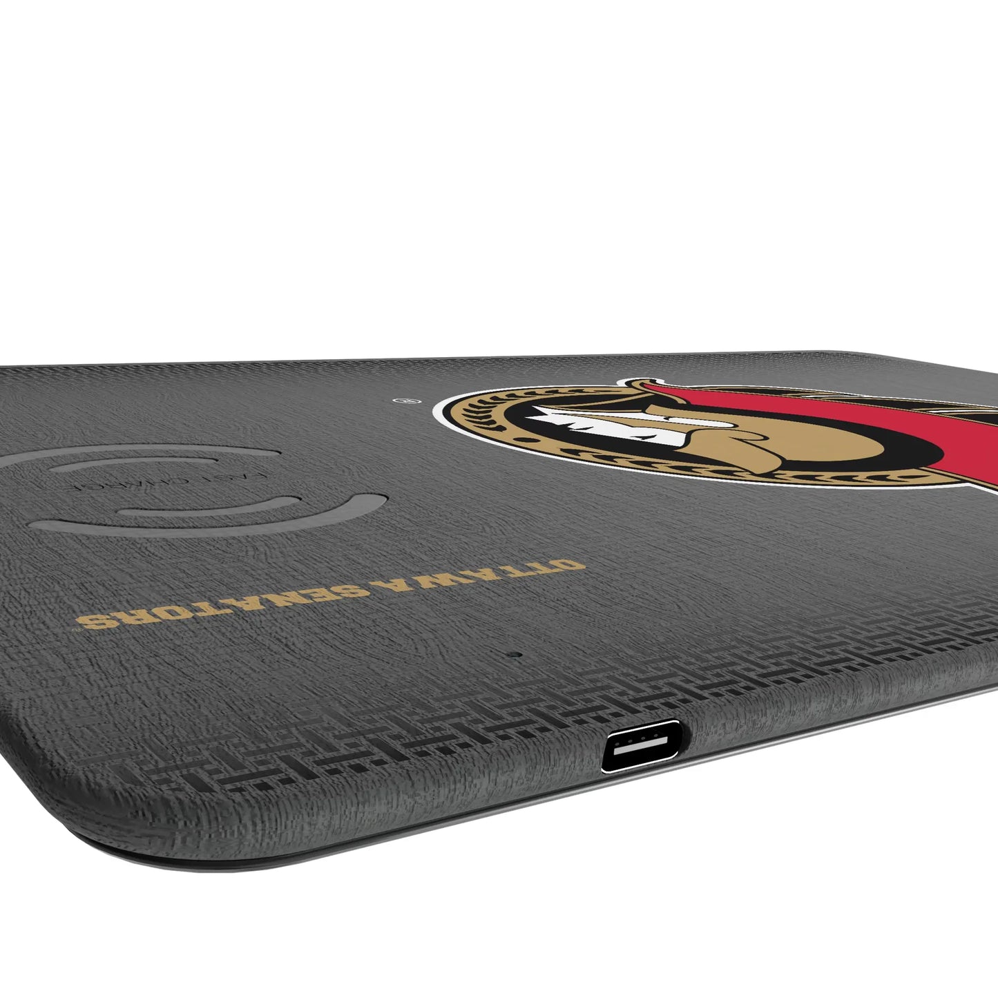 Ottawa Senators Linen 15-Watt Wireless Charger and Mouse Pad