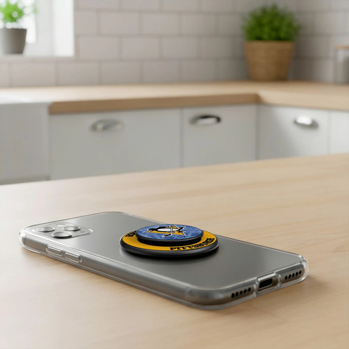 Pittsburgh Penguins Ice Wordmark PopSockets Magnetic Phone Grip and Stand