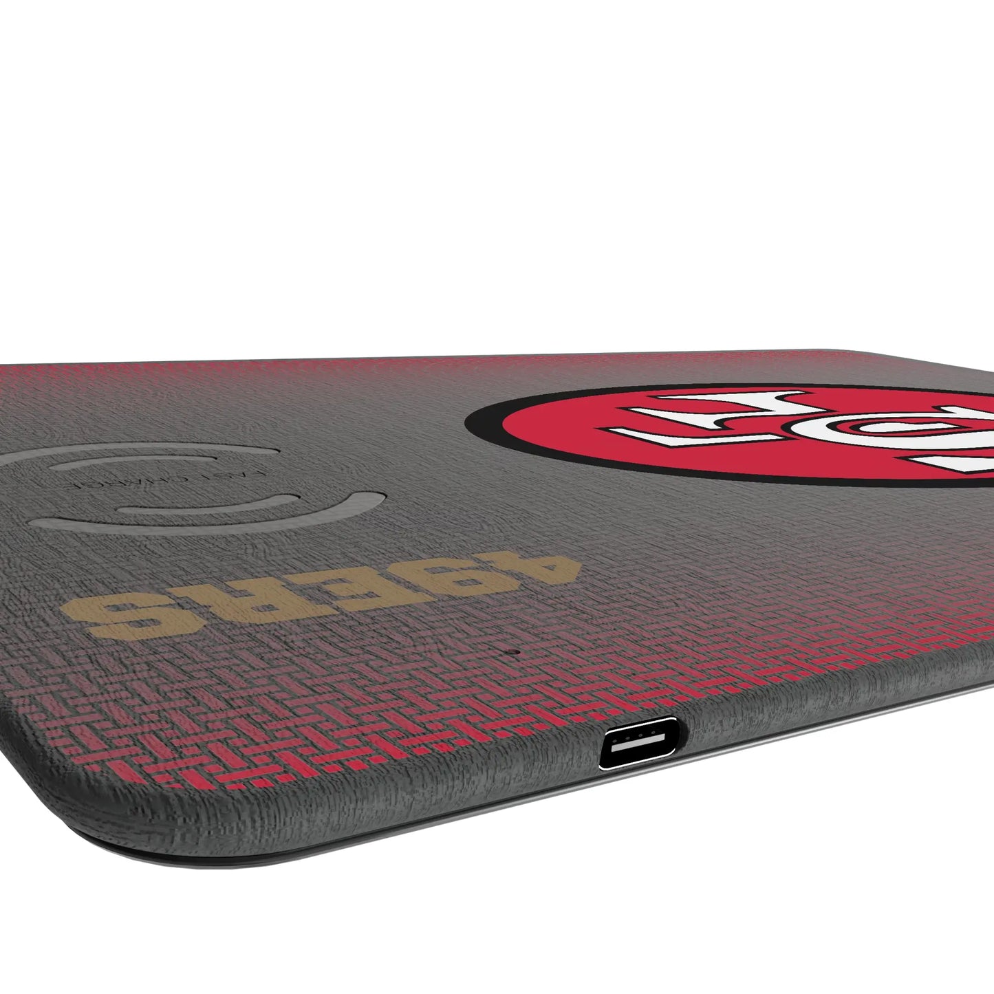 San Francisco 49ers Historic Collection Linen 15-Watt Wireless Charger and Mouse Pad