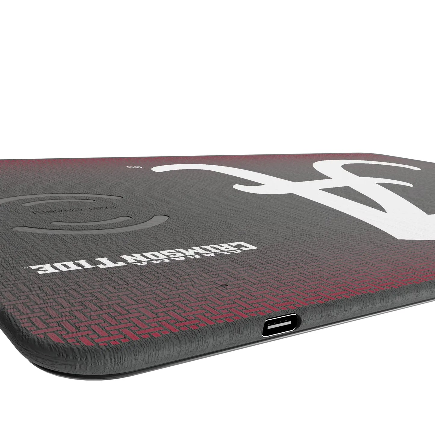 University of Alabama Crimson Tide Script A Linen 15-Watt Wireless Charger and Mouse Pad