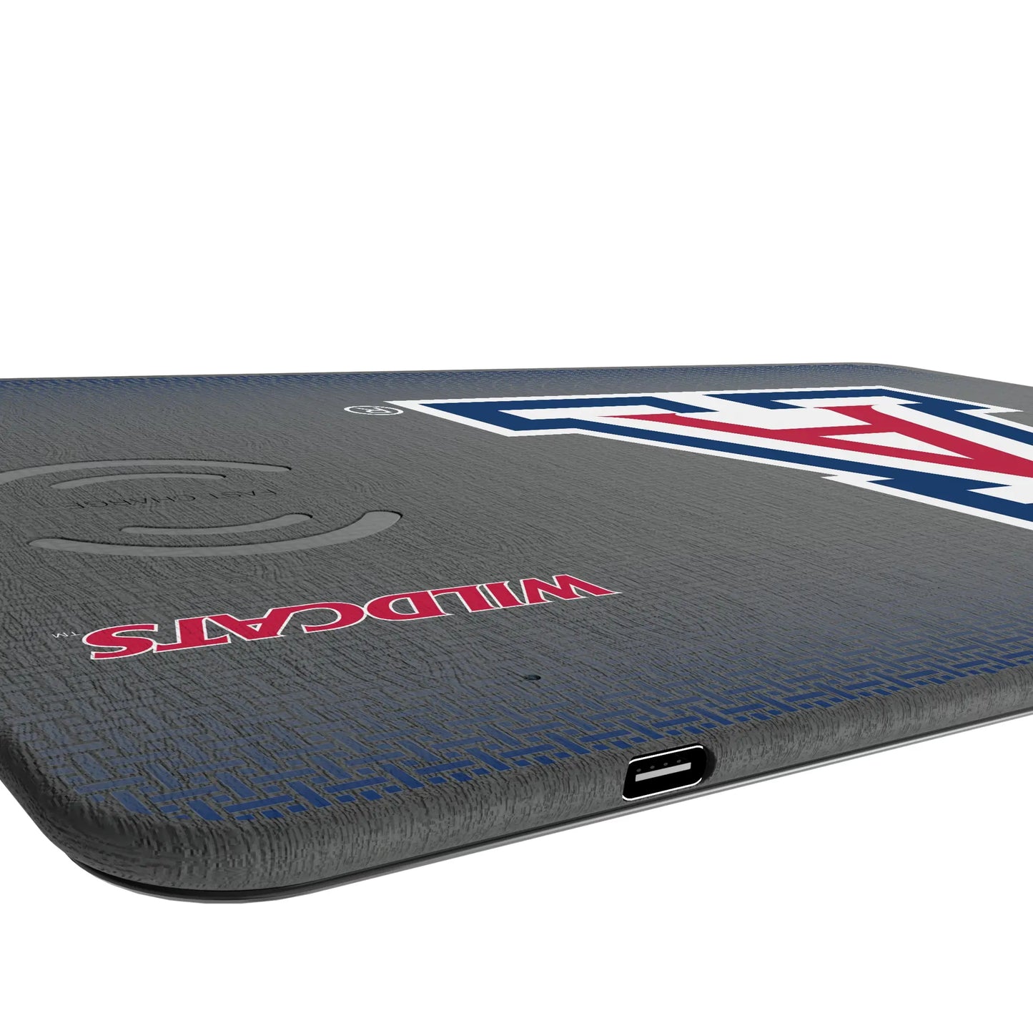University of Arizona Wildcats Linen 15-Watt Wireless Charger and Mouse Pad