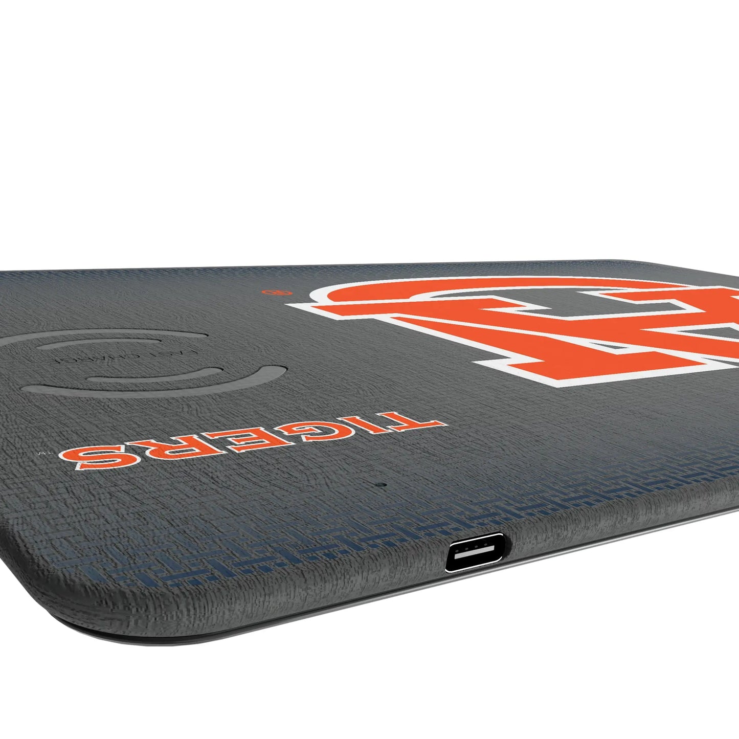 University of Auburn Tigers Linen 15-Watt Wireless Charger and Mouse Pad