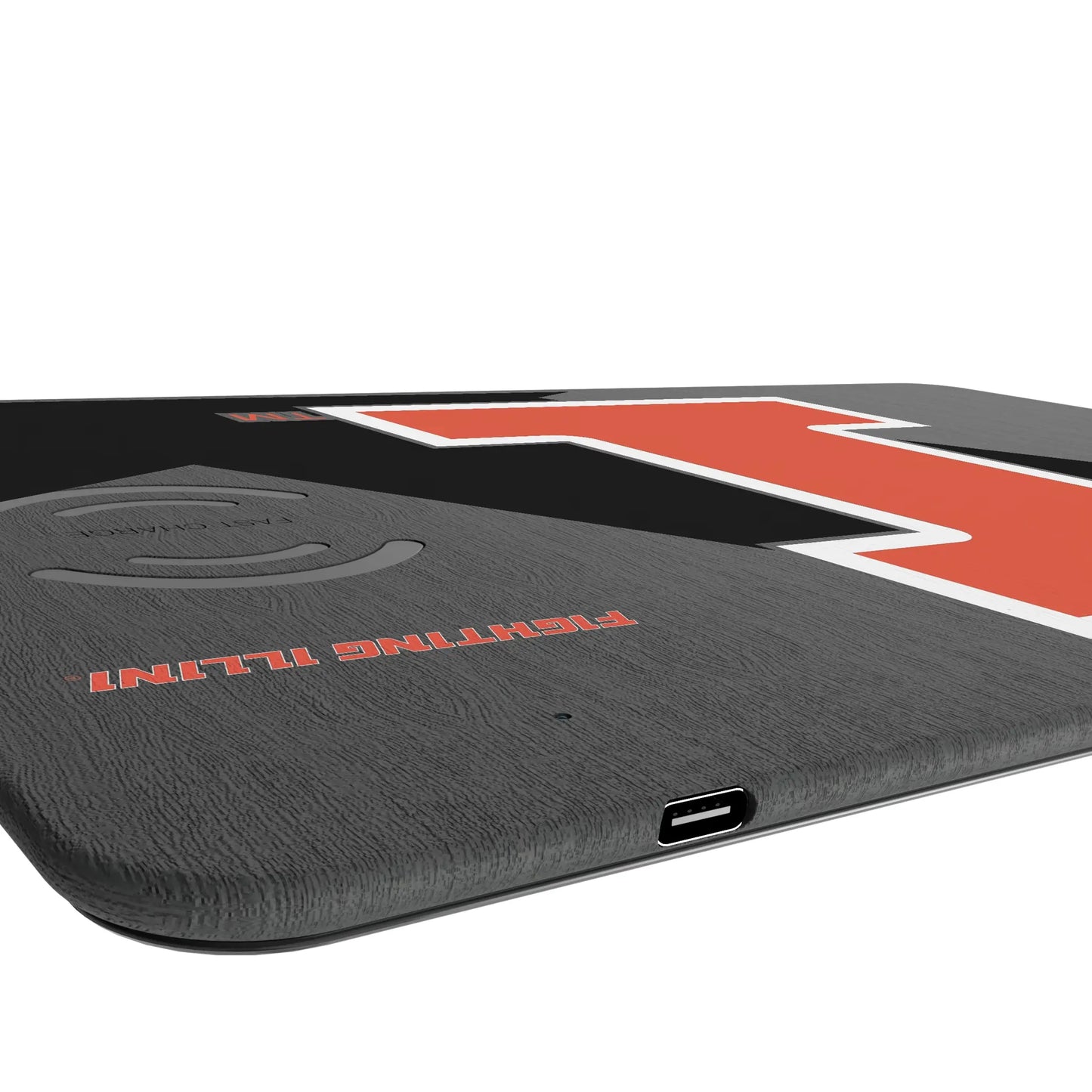 University of Illinois Fighting Illini Monocolor Tilt 15-Watt Wireless Charger and Mouse Pad