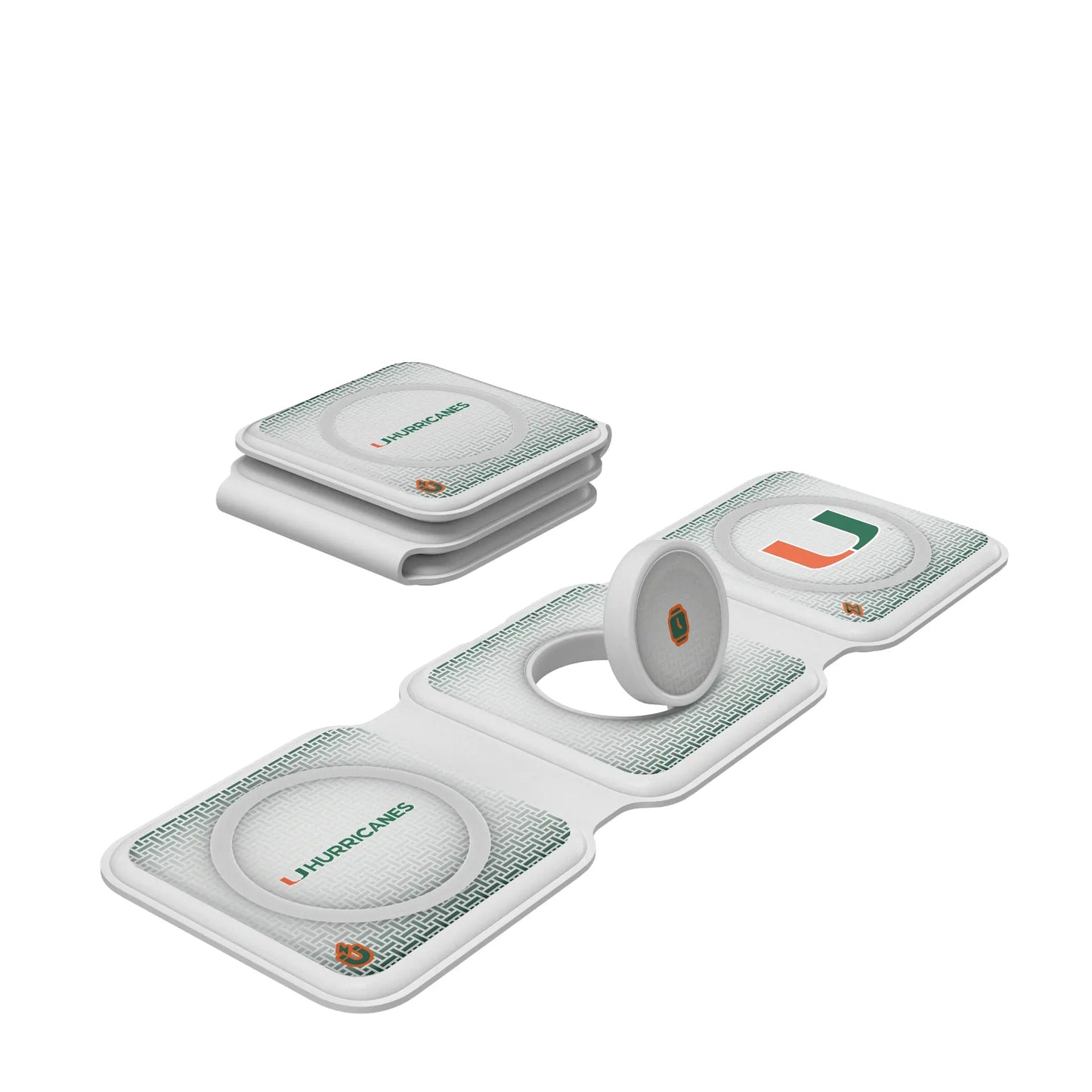 University of Miami Hurricanes Linen Foldable 3 in 1 Charger