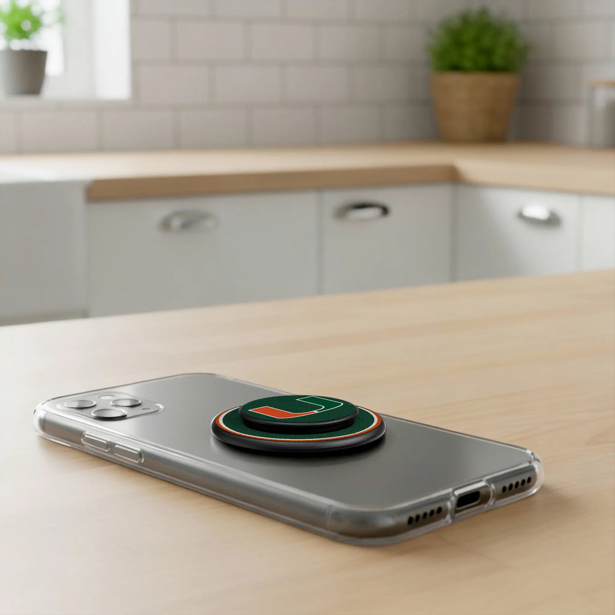 University of Miami Hurricanes Stripe PopSockets Magnetic Phone Grip and Stand
