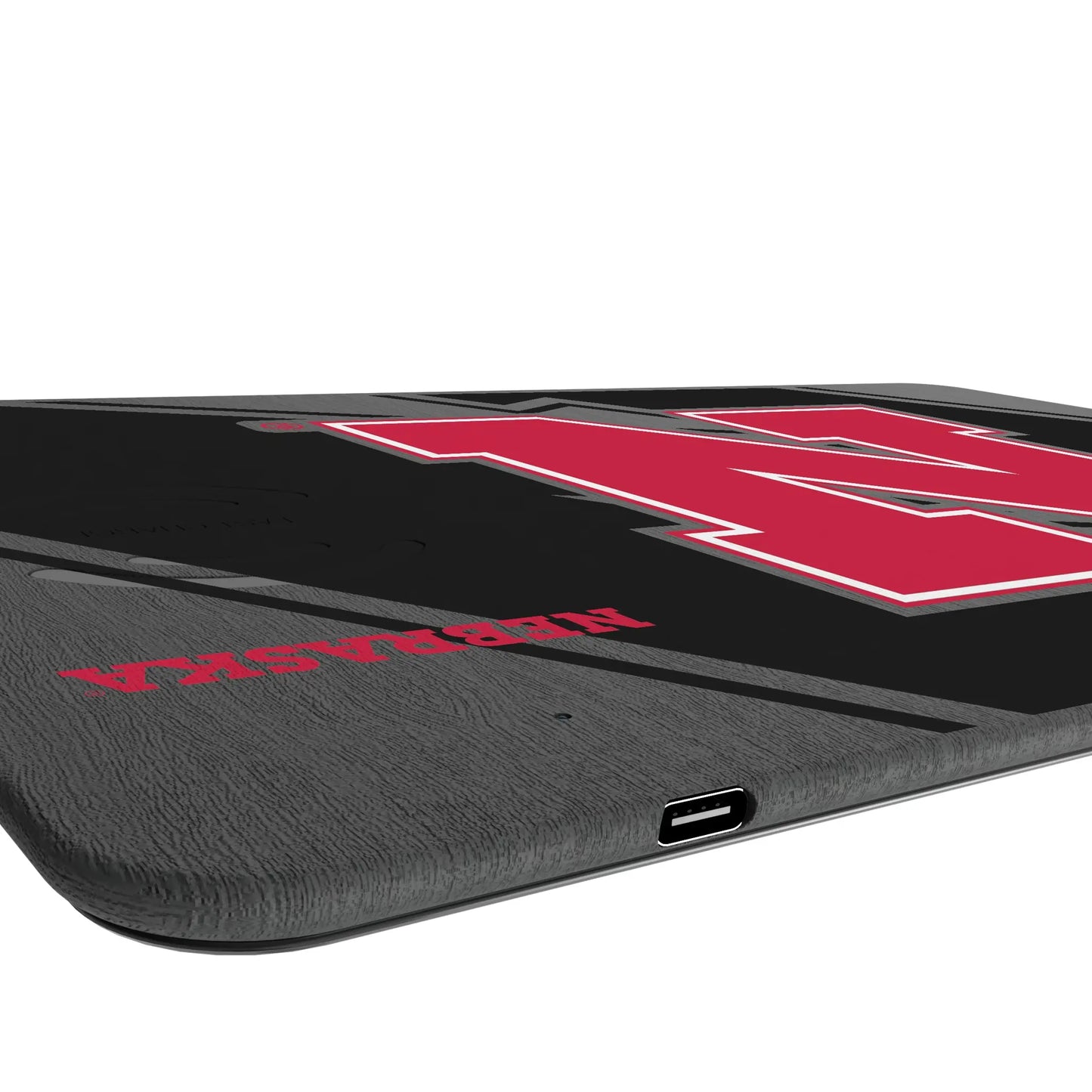 University of Nebraska Huskers Block N Monocolor Tilt 15-Watt Wireless Charger and Mouse Pad