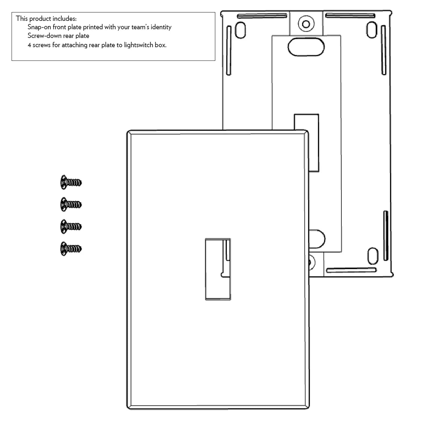 Washington Nationals Linen Hidden-Screw Light Switch Plate