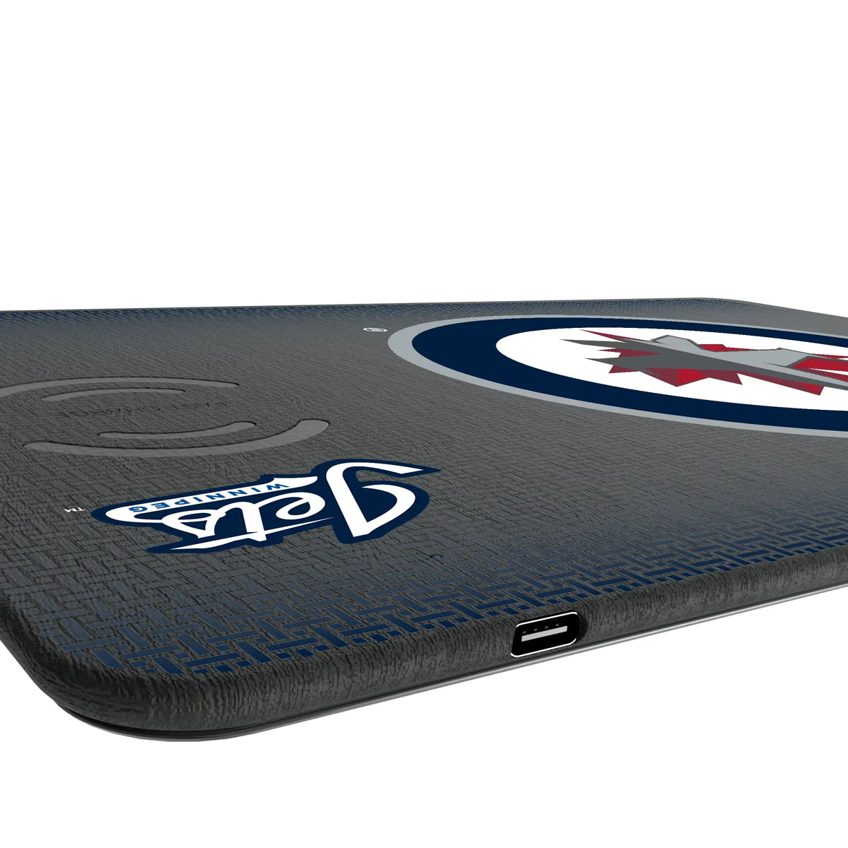 Winnipeg Jets Linen 15-Watt Wireless Charger and Mouse Pad