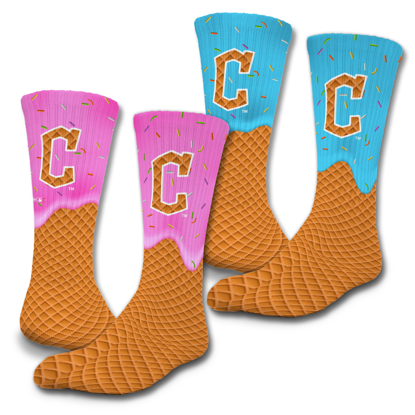 Cleveland Guardians Ice Cream Drip 2-Pack Lifestyle Crew Socks