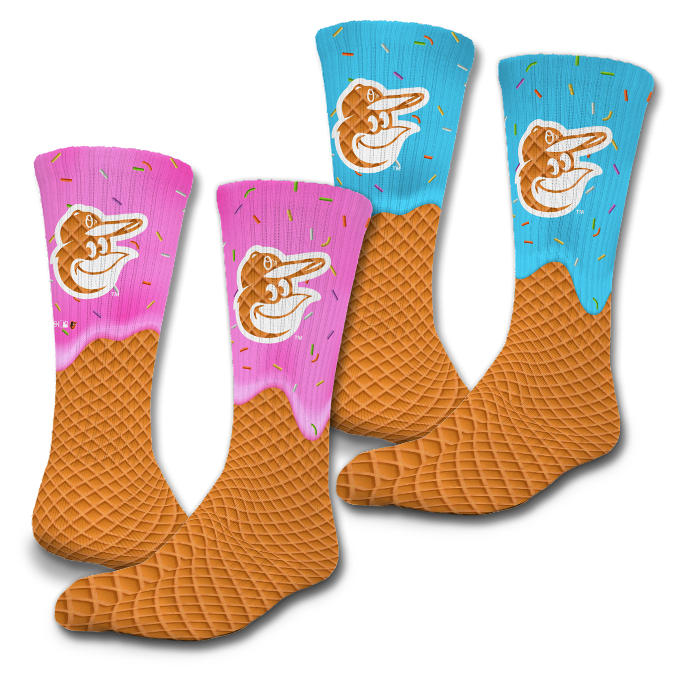 Baltimore Orioles Ice Cream Drip 2-Pack Lifestyle Crew Socks