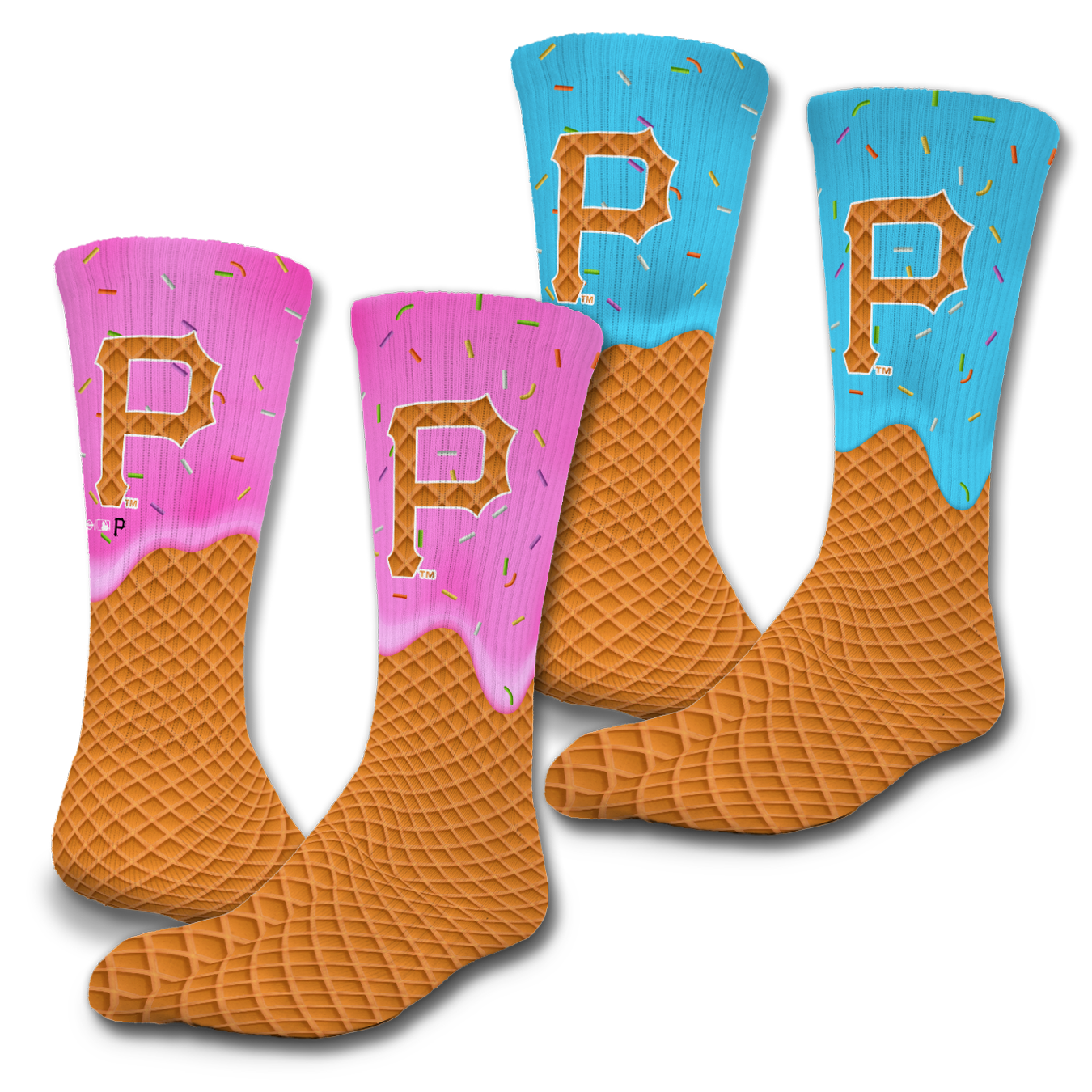 Pittsburgh Pirates Ice Cream Drip 2-Pack Lifestyle Crew Socks