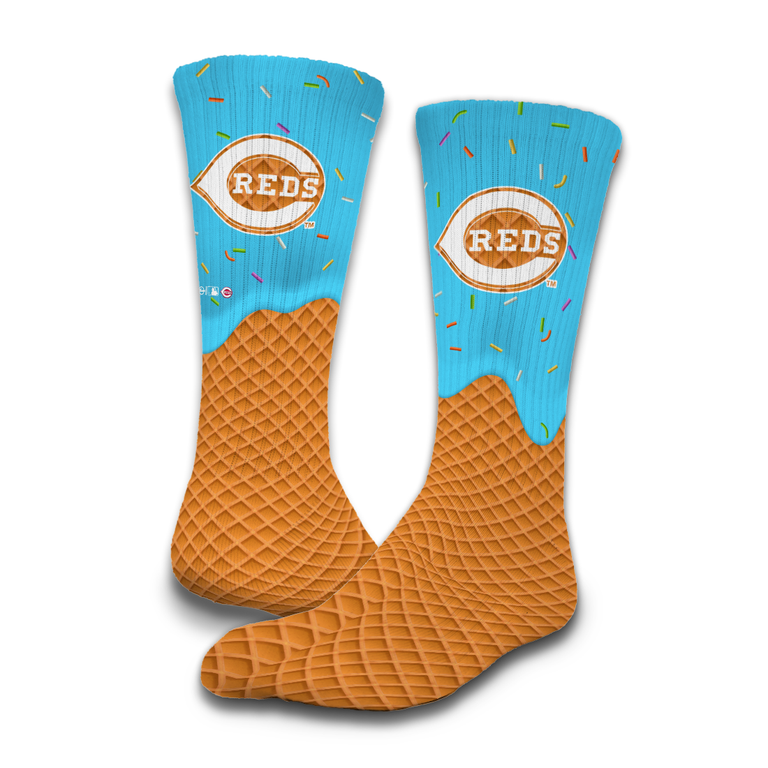 Cincinnati Reds Ice Cream Drip 2-Pack Lifestyle Crew Socks