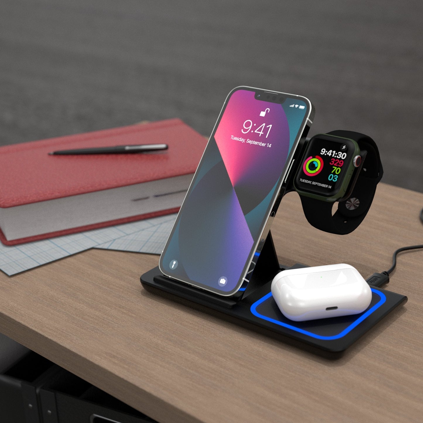 Miami Heat Linen 3 in 1 Charging Station