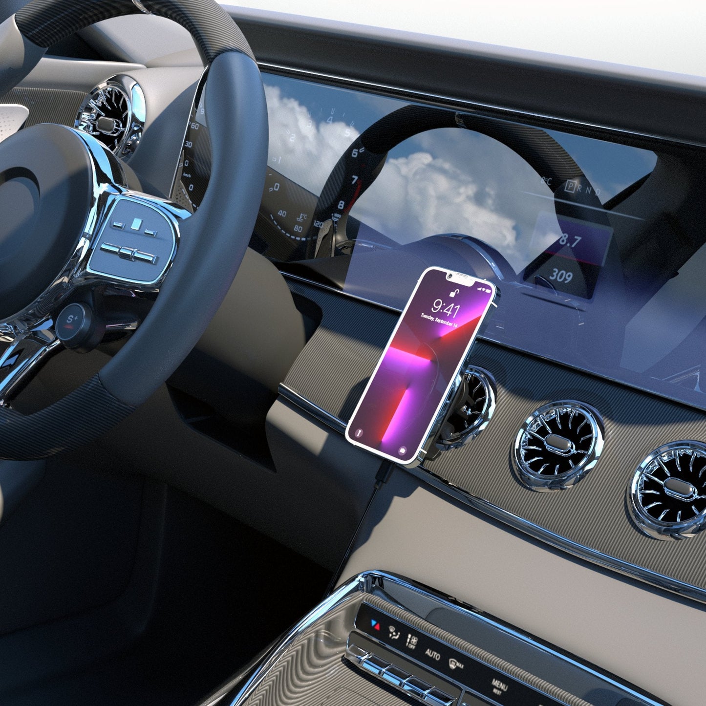 Miami Dolphins 2024 Illustrated Limited Edition Wireless Car Charger