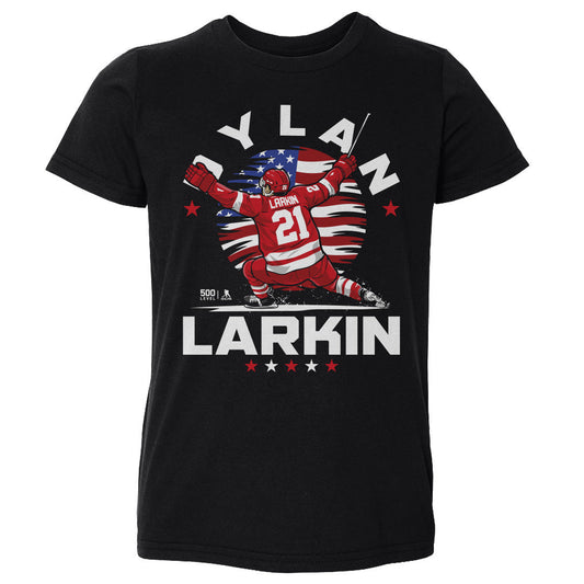 Dylan Larkin Detroit USA Flag Celebration WHT