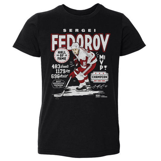 Sergei Fedorov Detroit Vintage Stats WHT