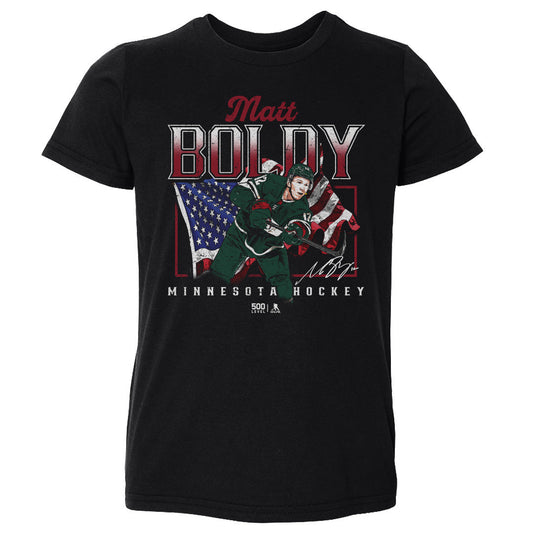 Matt Boldy Minnesota USA Flag WHT