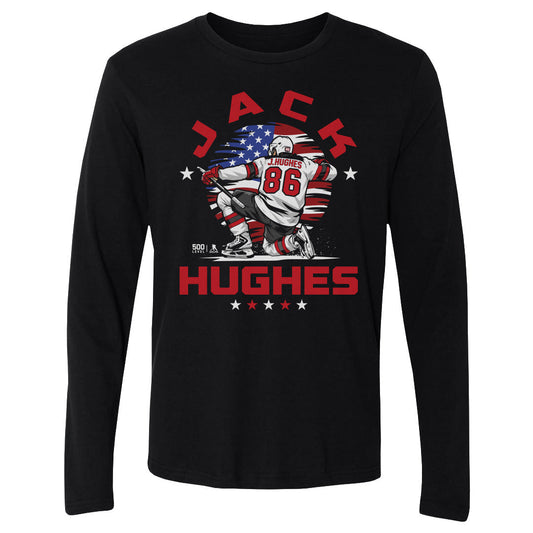 Jack Hughes New Jersey USA Flag Celebration WHT