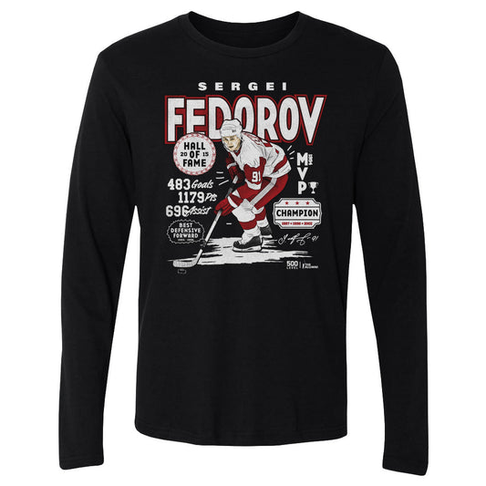 Sergei Fedorov Detroit Vintage Stats WHT