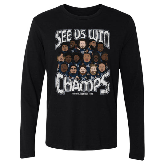 Seattle Football 2025 Champs Cartoon WHT