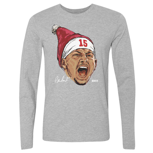 Patrick Mahomes Kansas City Portrait Santa Hat WHT