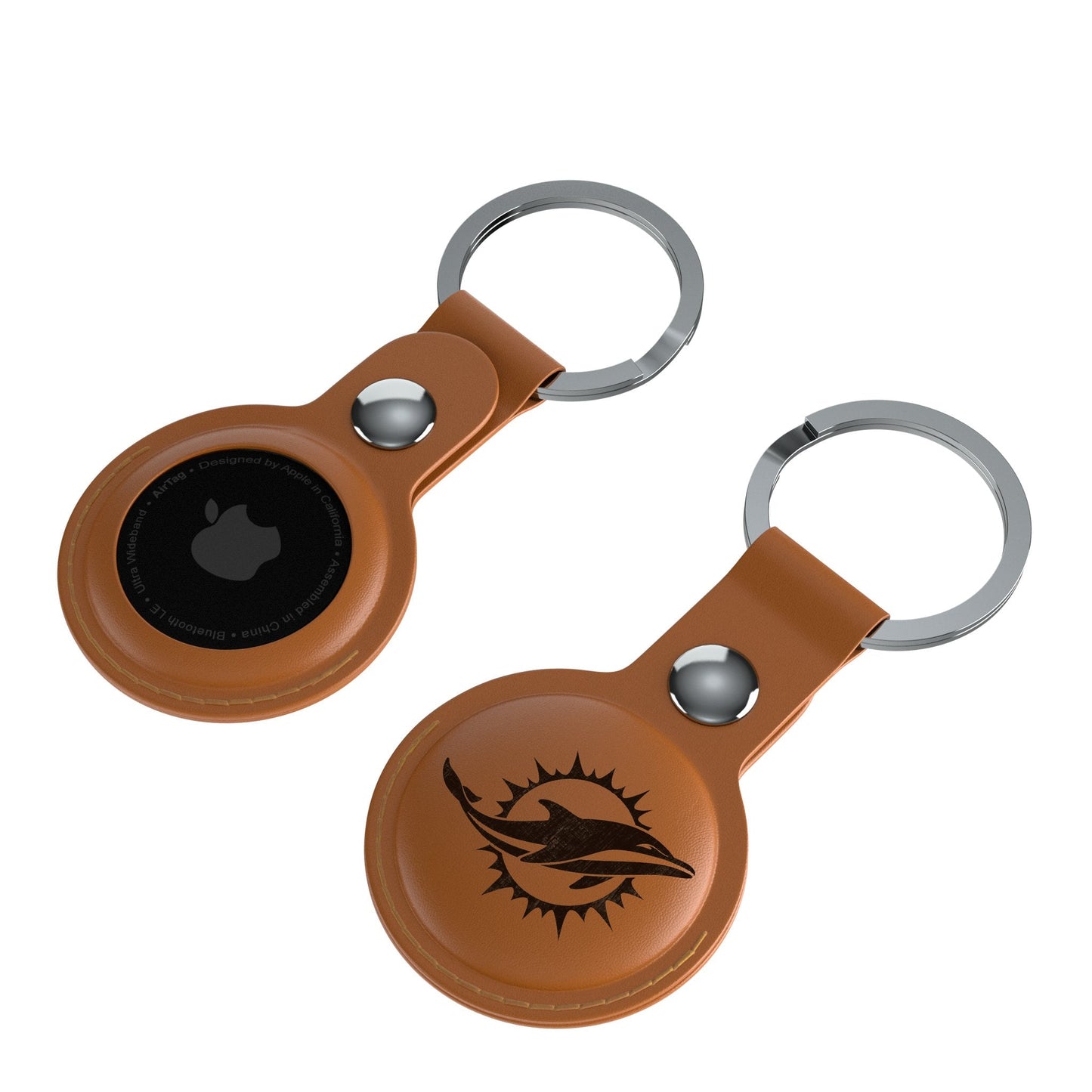 Miami Dolphins Burn Brown Airtag Holder 2-Pack