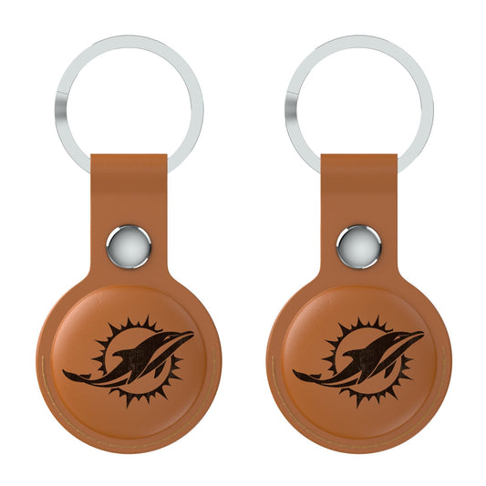 Miami Dolphins Burn Brown Airtag Holder 2-Pack