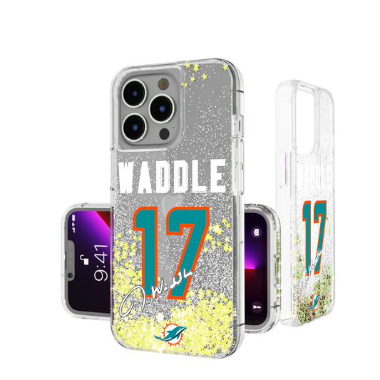 Jaylen Waddle Miami Dolphins 17 Ready Glitter Phone Case