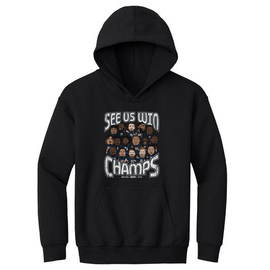 Seattle Football 2025 Champs Cartoon WHT