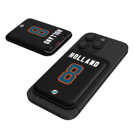 Jevon Holland Miami Dolphins 8 Ready Black Magnetic Credit Card Wallet