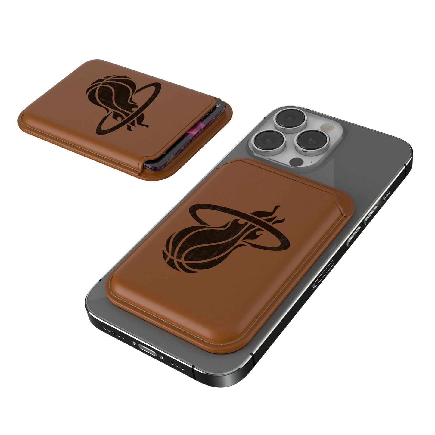 Miami Heat Burn Brown Magnetic Credit Card Wallet