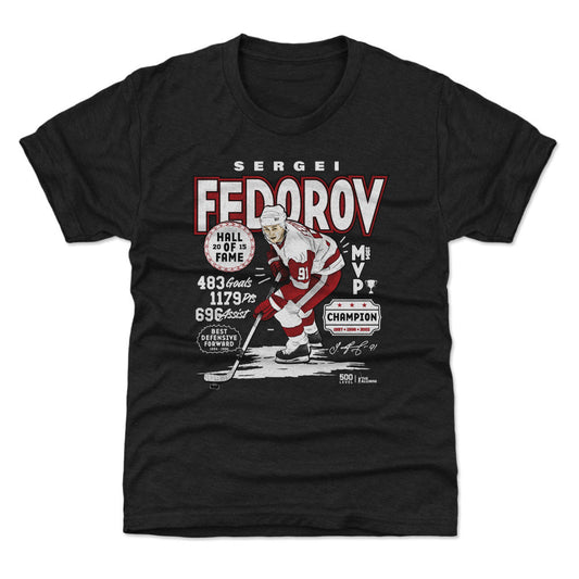Sergei Fedorov Detroit Vintage Stats WHT