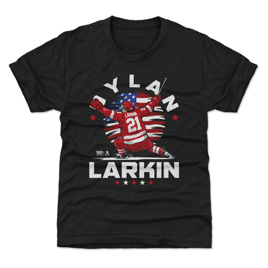 Dylan Larkin Detroit USA Flag Celebration WHT