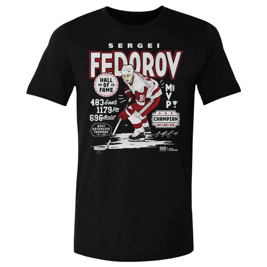 Sergei Fedorov Detroit Vintage Stats WHT