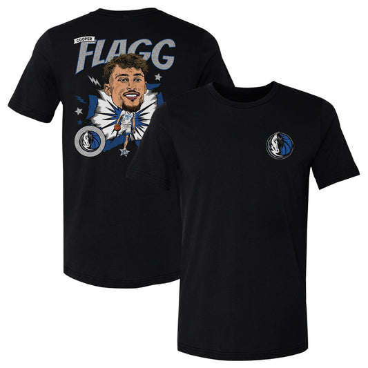 Cooper Flagg Dallas Mavericks Caricature F&B WHT