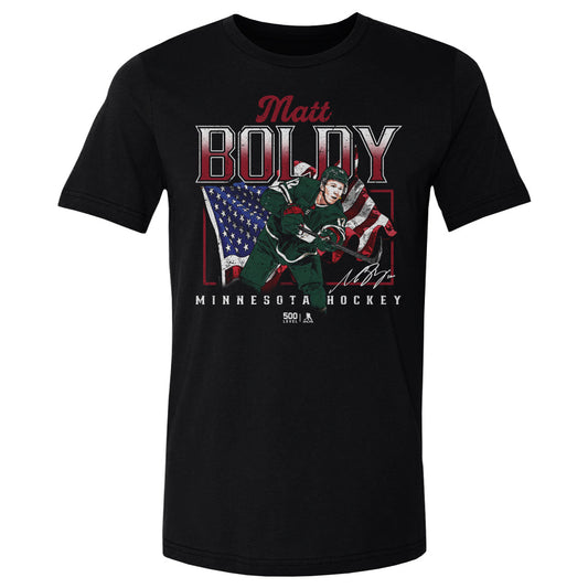 Matt Boldy Minnesota USA Flag WHT