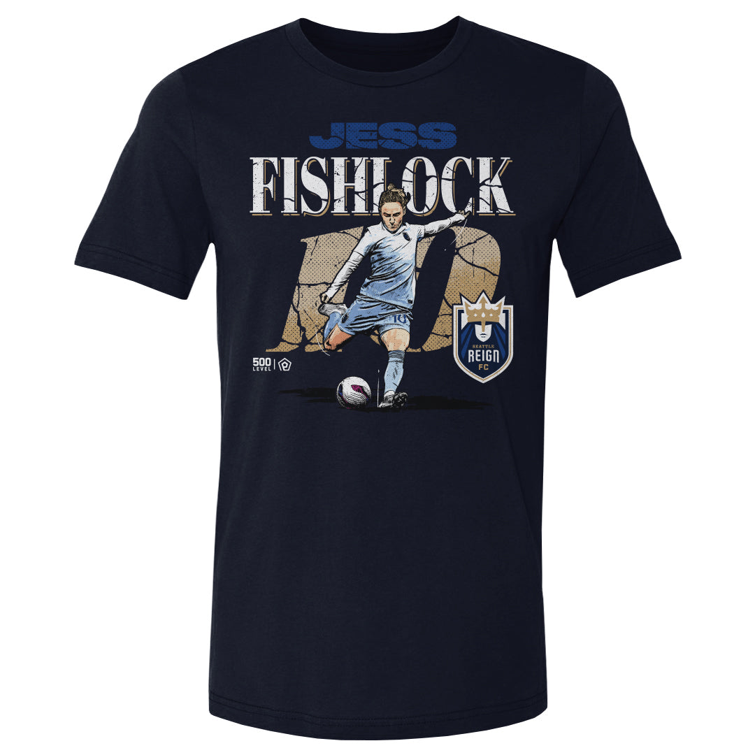 Jess Fishlock Seattle Reign FC Cracked Number WHT