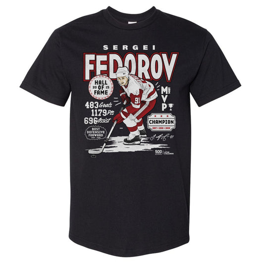 Sergei Fedorov Detroit Vintage Stats WHT