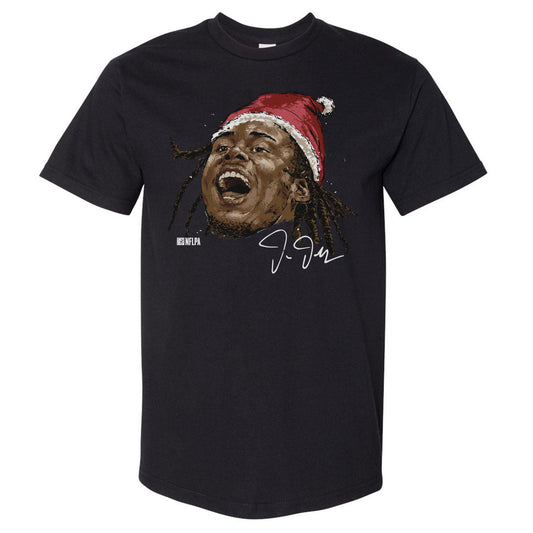 Justin Jefferson Minnesota Portrait Santa Hat WHT